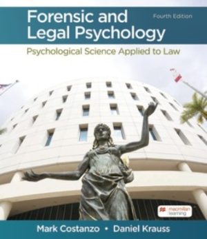 Forensic and Legal Psychology 4th Edition Costanzo