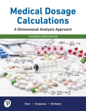 Medical Dosage Calculations: A Dimensional Analysis Approach Updated 11th Edition Giangrasso