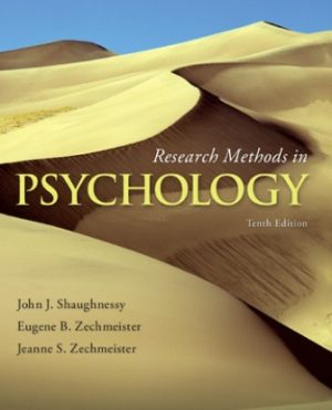 Research Methods in Psychology 10th Edition Shaughnessy